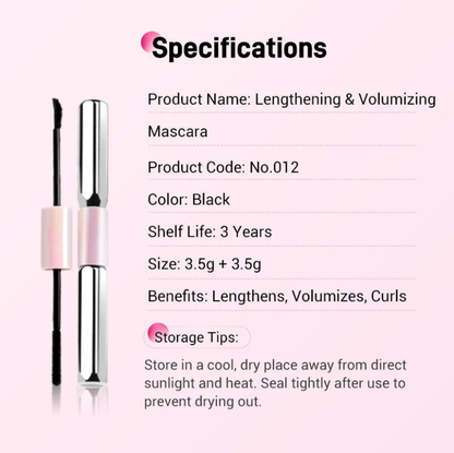 💕50% OFF 💕Double-Ended Waterproof Lengthening & Curling Mascara